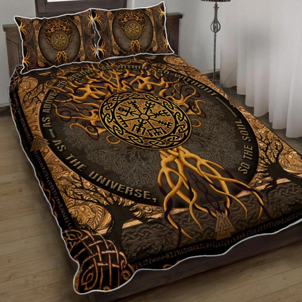 As The Universe So The Soul Tree Of Life Viking Quilt Bedding Set As The Universe So The Soul Tree Of Life Viking Quilt Bedding Set