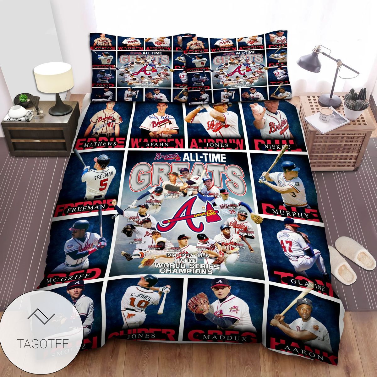 Atlanta Braves All-Time Greats Bedding Set Atlanta Braves All-Time Greats Bedding Set