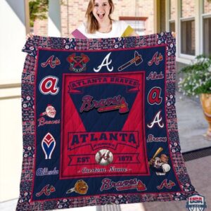 Atlanta Braves Mlb Logo History Personalized Bedding Set