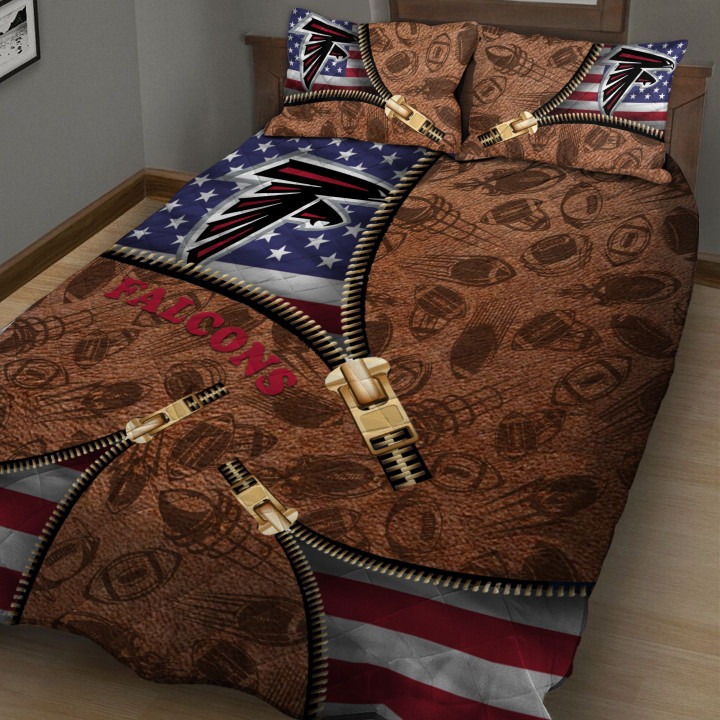 Atlanta-Falcons-Nfl-American-Flag-Leather-Pattern-Bedding-Set-1