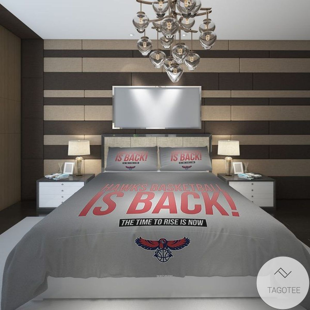 Atlanta Hawks Basketball Is Back The Time To Rise Is Now Bedding Set Atlanta Hawks Basketball Is Back The Time To Rise Is Now Bedding Set