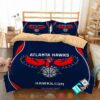 Atlanta Hawks Nba Logo Blue Bedding Set