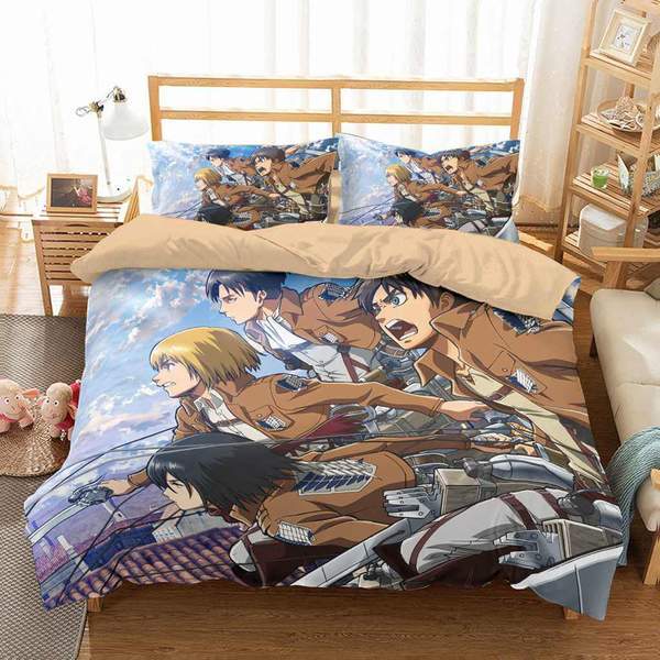 Attack On Titan Duvet Cover and Pillowcase Set Bedding Set 547 Attack On Titan Duvet Cover and Pillowcase Set Bedding Set 547