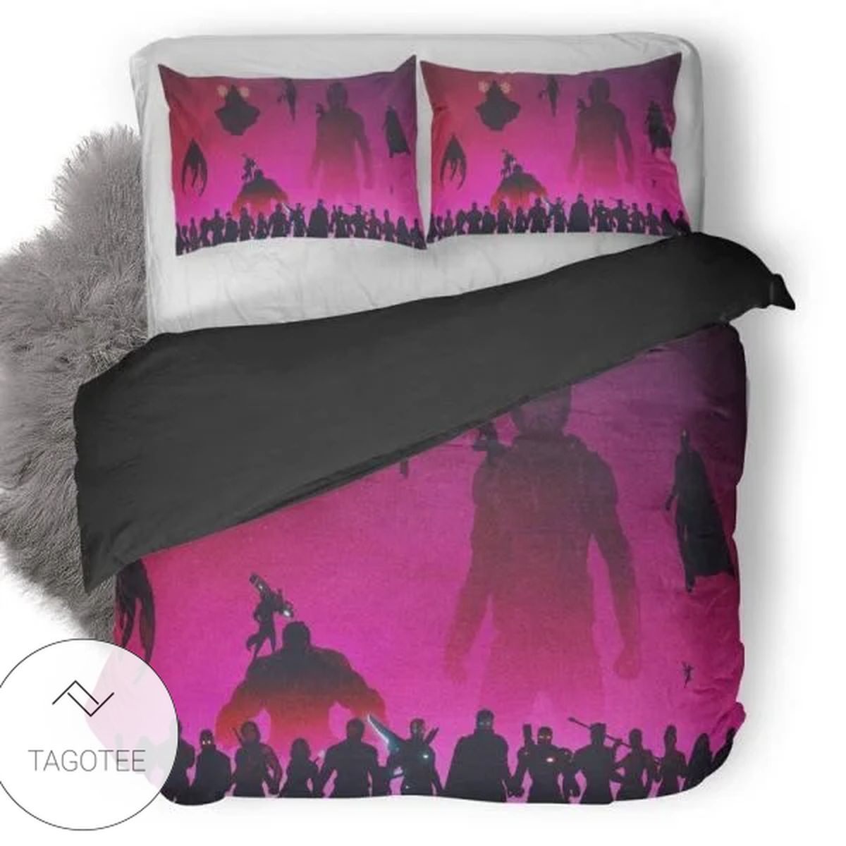 Avengers Superheroes Shadow Poster Duvet Cover Bedding Set Avengers Superheroes Shadow Poster Duvet Cover Bedding Set