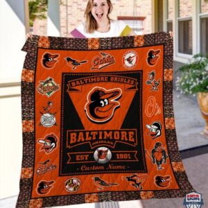 Baltimore Orioles Mlb Logo History Personalized Bedding Set