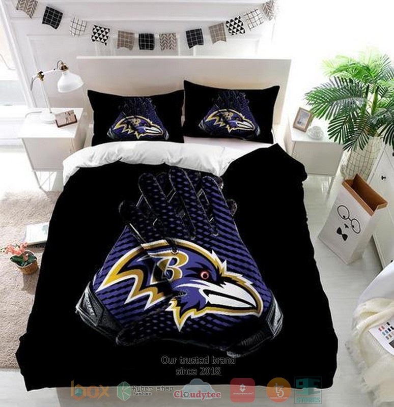 Baltimore Ravens Nfl Gloves Bedding Set Baltimore Ravens Nfl Gloves Bedding Set
