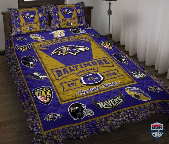 Baltimore-Ravens-Nfl-Logo-History-Personalized-Bedding-Set-1