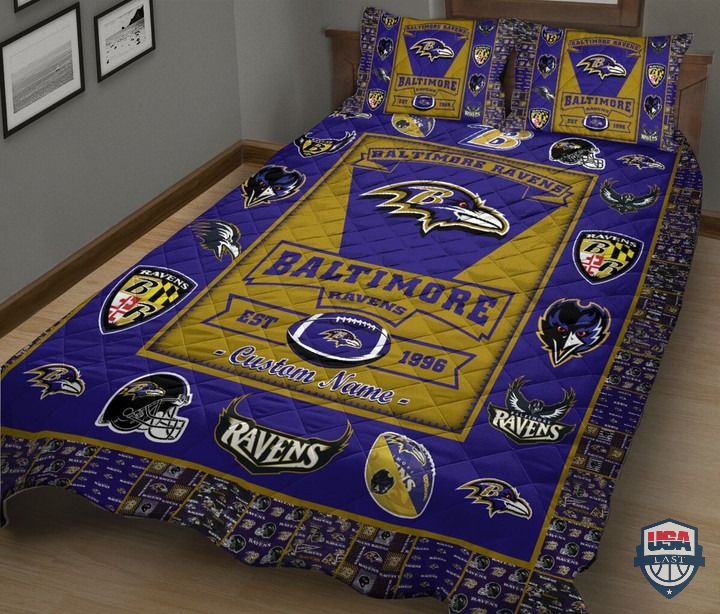 Baltimore-Ravens-Nfl-Logo-History-Personalized-Bedding-Set-2