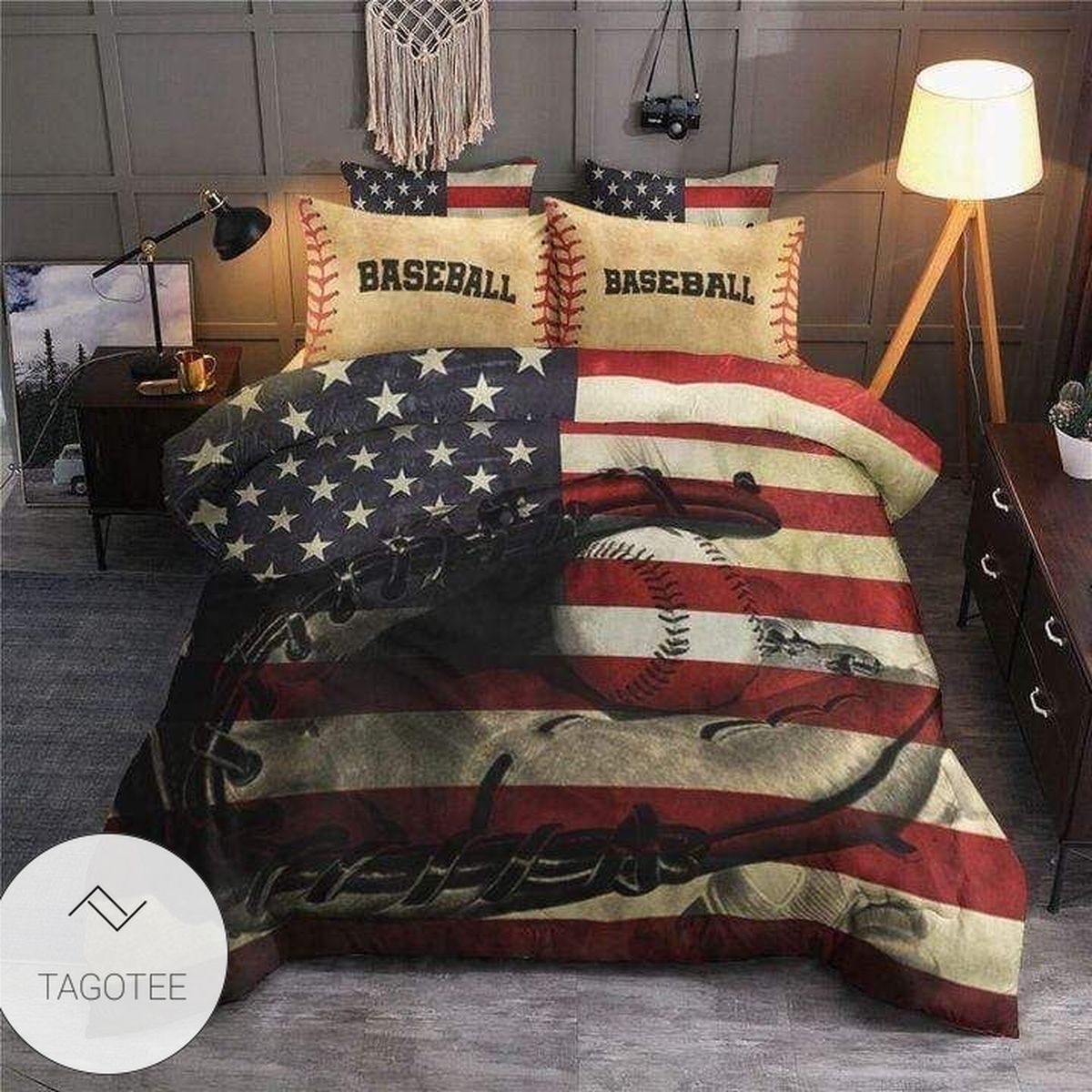 Baseball American Flag Personalized Name Duvet Cover Bedding Set- Baseball American Flag Personalized Name Duvet Cover Bedding Set-