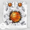 Basketball Ball Cracked Bricks Wall Cotton Bed Sheets Spread Comforter Duvet Cover Bedding Sets-