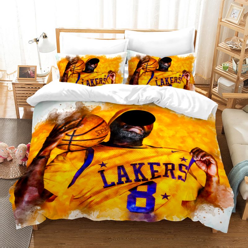 Basketball Lakers Duvet Cover and Pillowcase Set Bedding Set Basketball Lakers Duvet Cover and Pillowcase Set Bedding Set