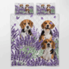 Beagle Lavender Quilt Bedding Set