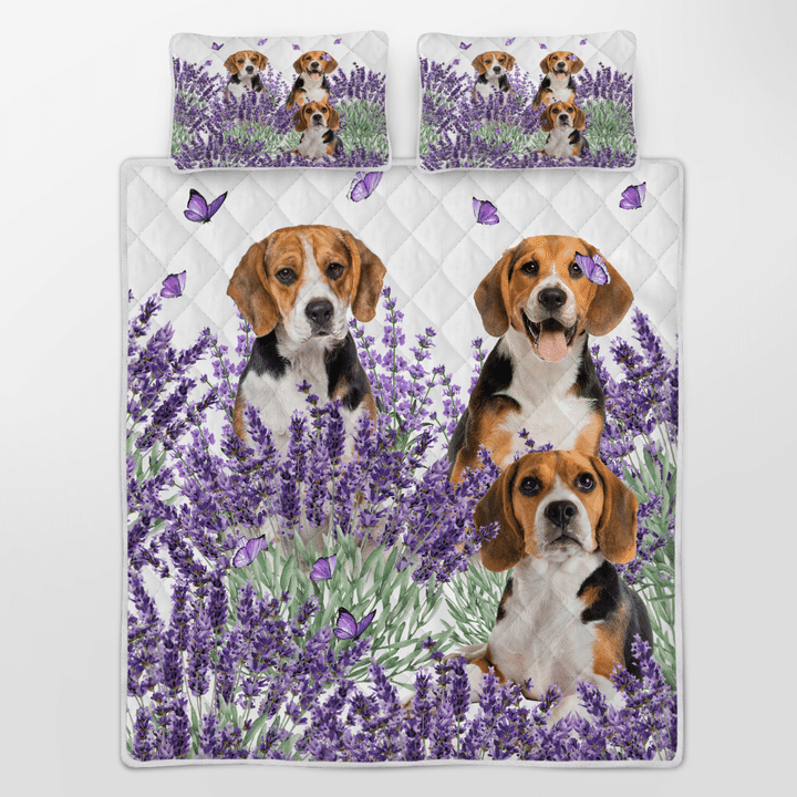 Beagle Lavender Quilt Bedding Set Beagle Lavender Quilt Bedding Set