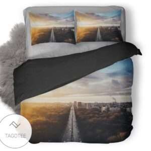 Beautiful City Sunset Evening Bedding Set