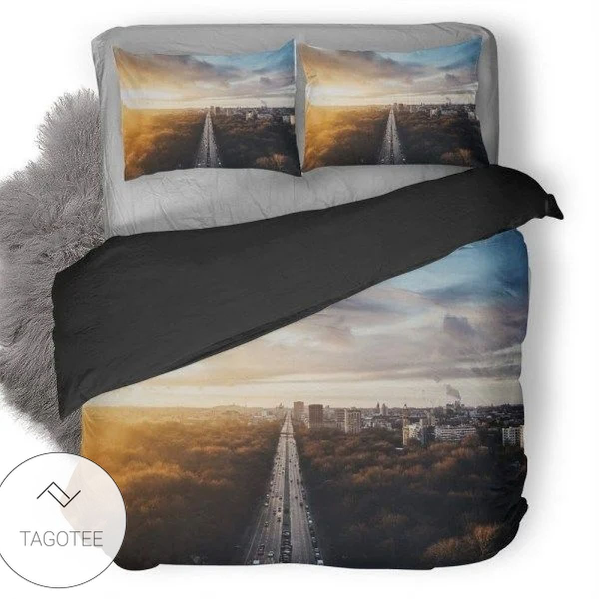 Beautiful City Sunset Evening Bedding Set Beautiful City Sunset Evening Bedding Set