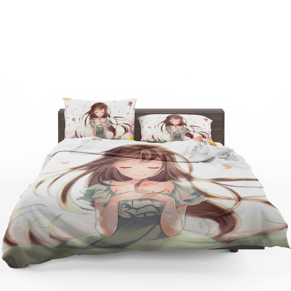 Beautiful Japanese Anime Girl Queen King Bedding Set Beautiful Japanese Anime Girl Queen King Bedding Set