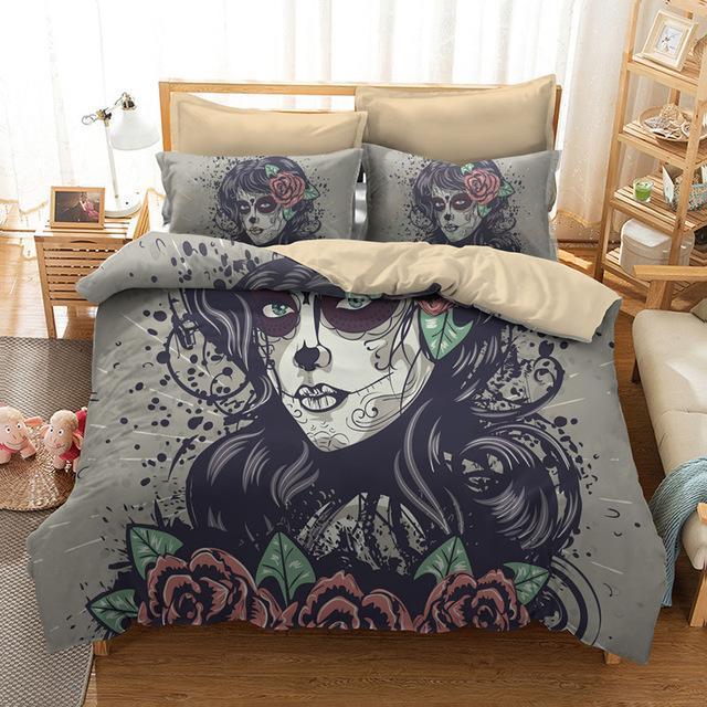Beauty Skull s Duvet Cover and Pillowcase Set Bedding Set 378 Beauty Skull s Duvet Cover and Pillowcase Set Bedding Set 378