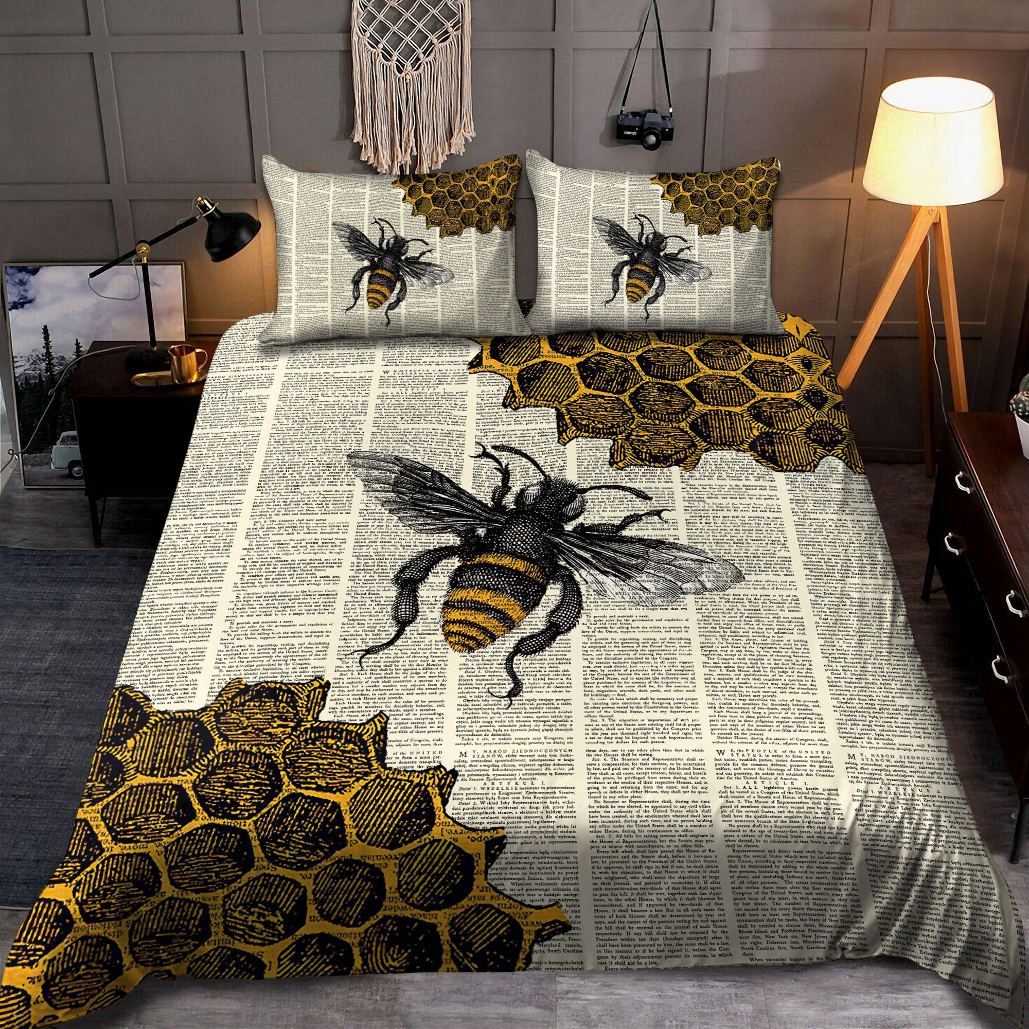 Bee-Dictionary-Page-Bedding-Set-1