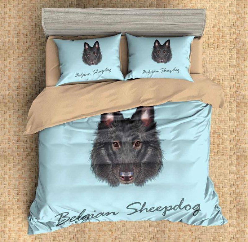 Belgian Sheepdog Duvet Cover and Pillowcase Set Bedding Set Belgian Sheepdog Duvet Cover and Pillowcase Set Bedding Set