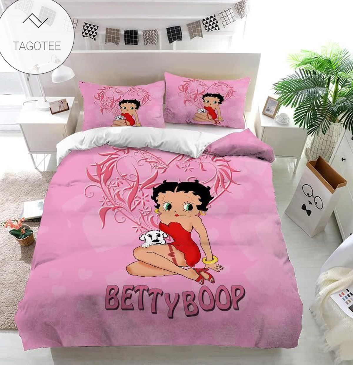 Betty Boop Pink Bedding Set Duvet Cover- Betty Boop Pink Bedding Set Duvet Cover-