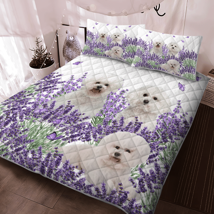Bichon-Prise-Lavender-Quilt-Bedding-Set-1