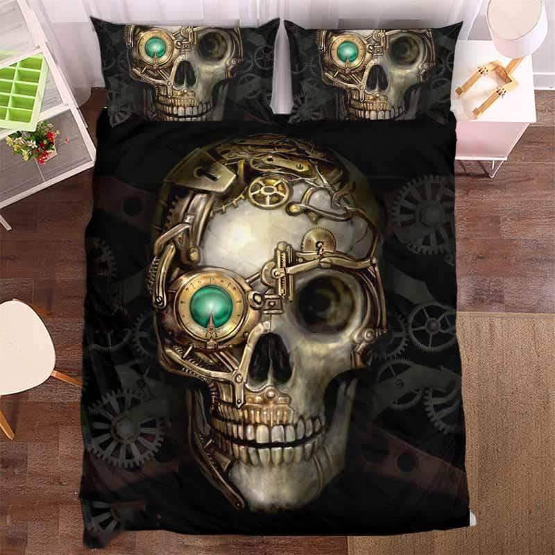 Bionic Skull Duvet Cover and Pillowcase Set Bedding Set Bionic Skull Duvet Cover and Pillowcase Set Bedding Set