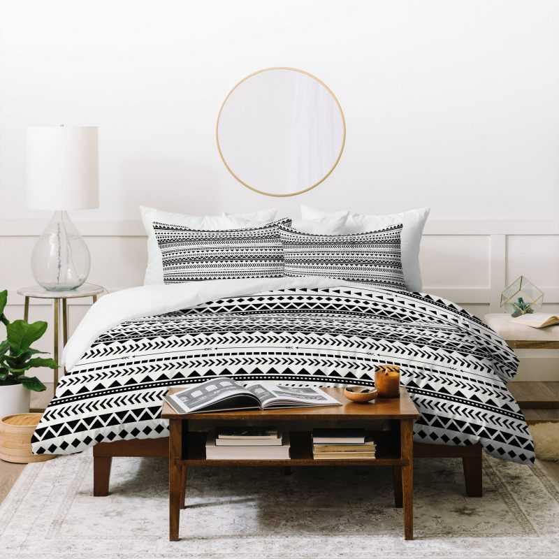 Black And White Aztec Pattern Duvet Cover and Pillowcase Set Bedding Set Black And White Aztec Pattern Duvet Cover and Pillowcase Set Bedding Set