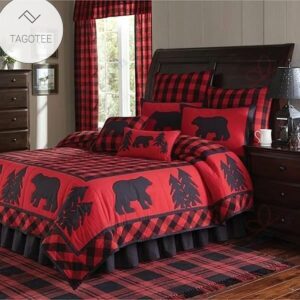 Black Bear Lodge Red Bedding Set (Duvet Cover & Pillow Cases)
