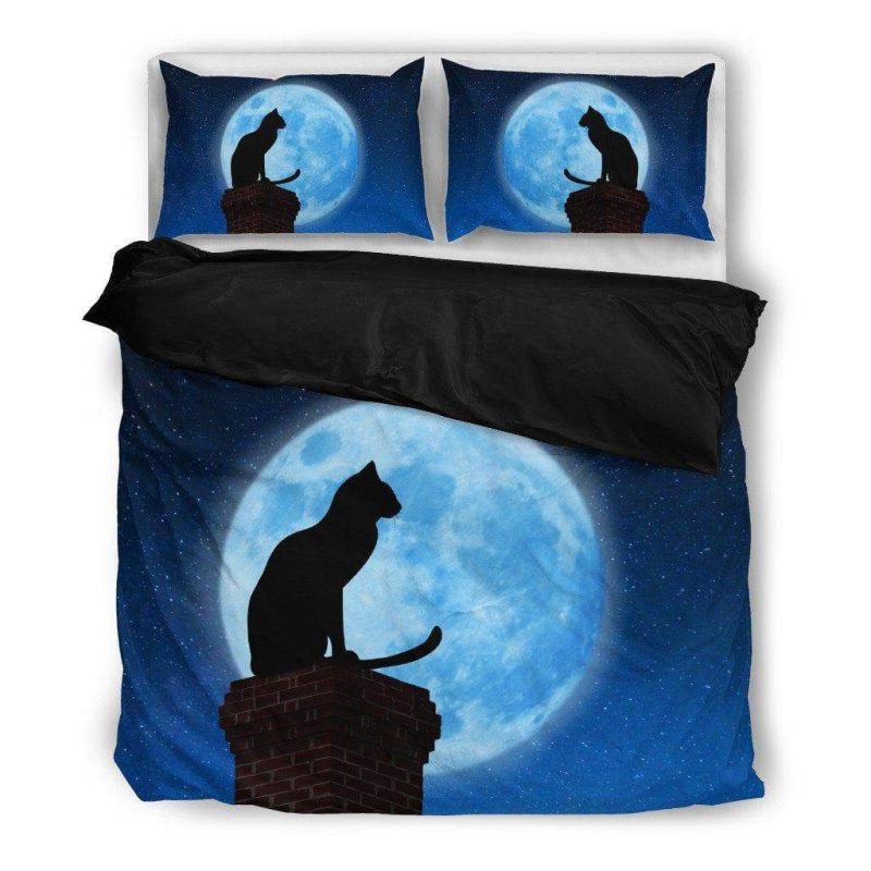 Black Cat And Full Moon Duvet Cover and Pillowcase Set Bedding Set Black Cat And Full Moon Duvet Cover and Pillowcase Set Bedding Set