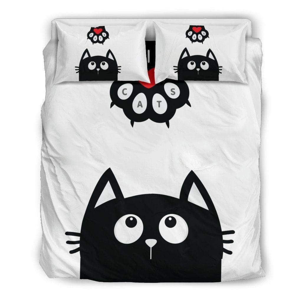 Black Cat And Paw Duvet Cover and Pillowcase Set Bedding Set Black Cat And Paw Duvet Cover and Pillowcase Set Bedding Set