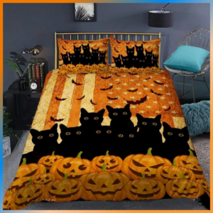 Black Cat Halloween Bedding Set