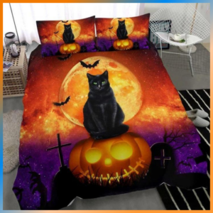 Black Cat Halloween Bedding Set