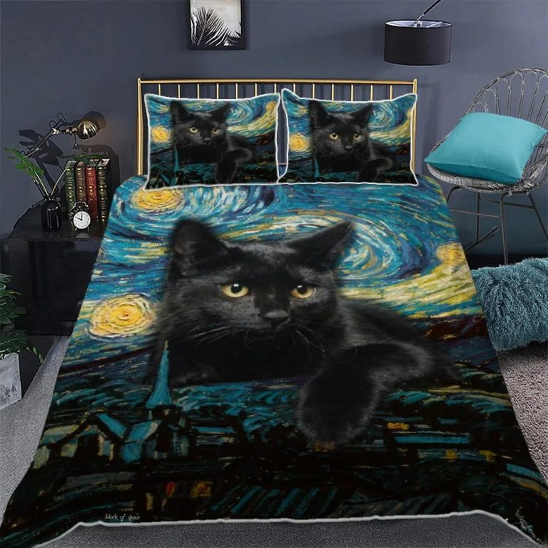 Black-Cat-Starry-Night-Quilt-Bedding-Set-2