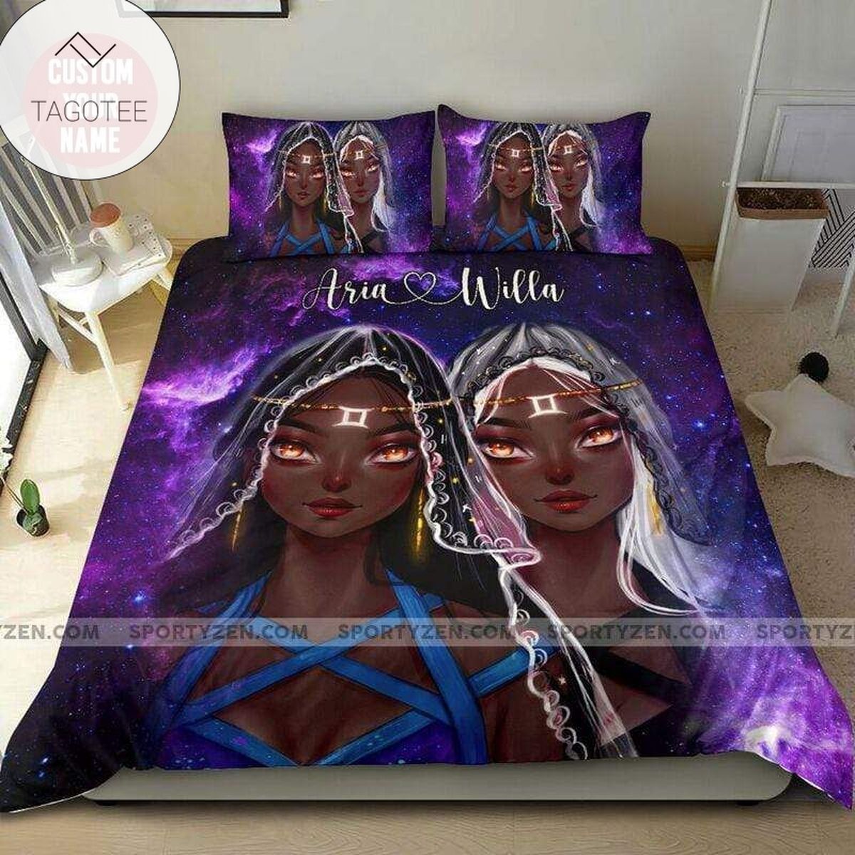 Black Gemini Girl Name Duvet Cover Bedding Set Black Gemini Girl Name Duvet Cover Bedding Set