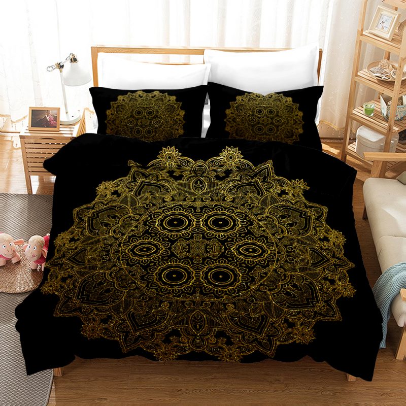 Black Gold 4 Duvet Cover and Pillowcase Set Bedding Set Black Gold 4 Duvet Cover and Pillowcase Set Bedding Set