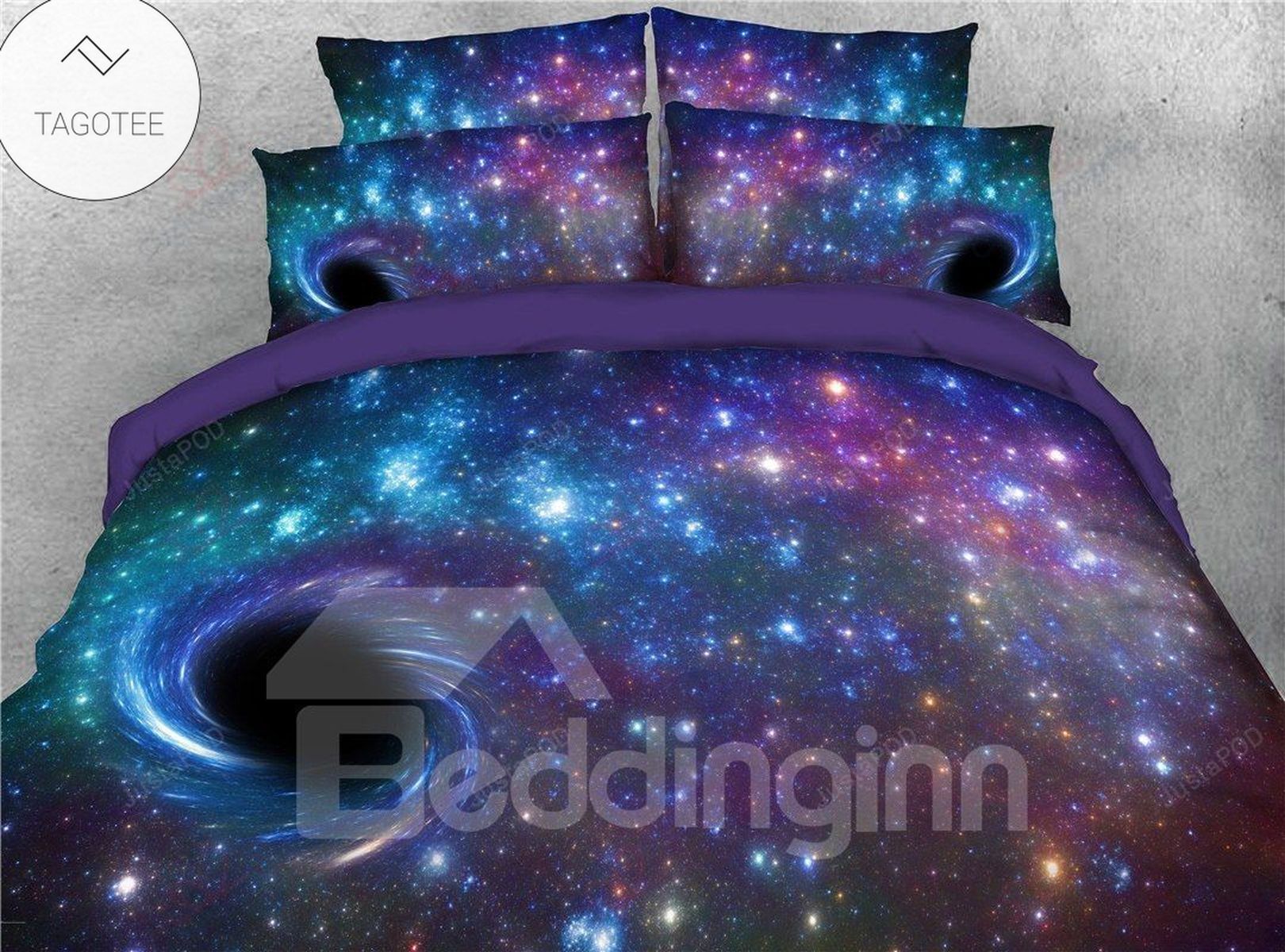 Black Holes In Purple Galaxy Bedding Set Black Holes In Purple Galaxy Bedding Set