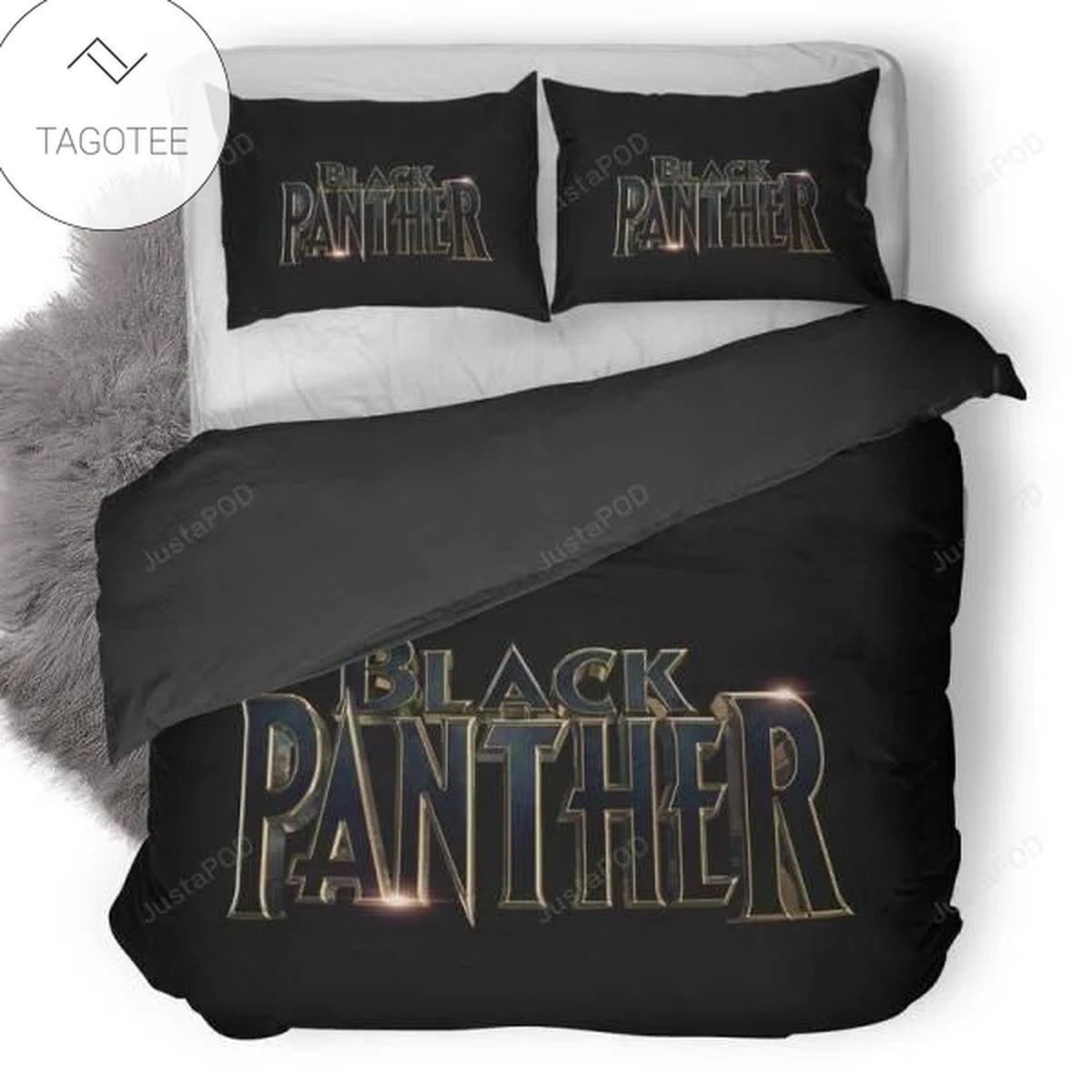Black Panther Logo Black Background Poster Duvet Cover Bedding Set Black Panther Logo Black Background Poster Duvet Cover Bedding Set