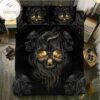 Black Skulls Bedding Set Dup-