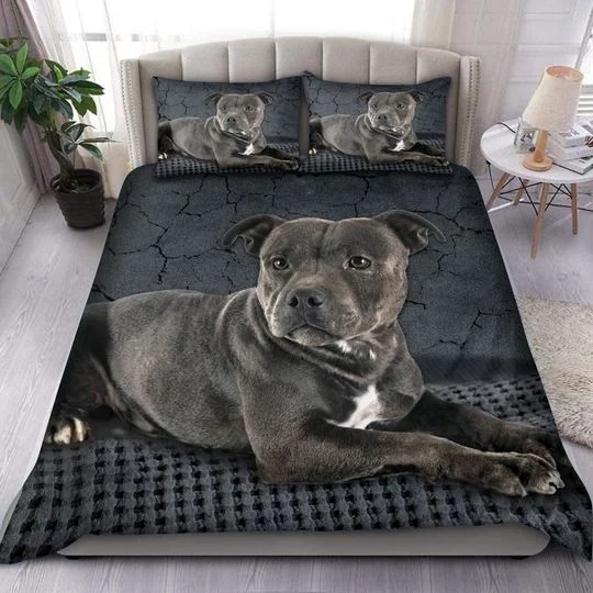 Black-Staffordshire-Bull-Terrier-Quilt-Bedding-Set-2