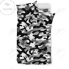 Black White Camo Camouflage Bedding Set (Duvet Cover & Pillow Cases)-