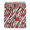 Black White Zebra Flower Pattern Print Duvet Cover and Pillowcase Set Bedding Set