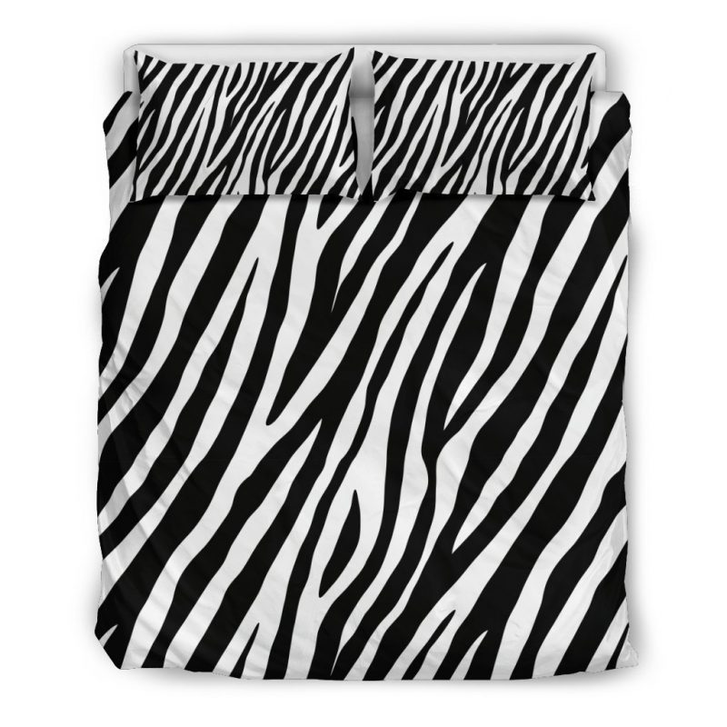 Black White Zebra Pattern Print Duvet Cover and Pillowcase Set Bedding Set Black White Zebra Pattern Print Duvet Cover and Pillowcase Set Bedding Set