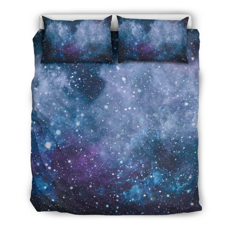 Blue Cloud Starfield Galaxy Space Print Duvet Cover and Pillowcase Set Bedding Set Blue Cloud Starfield Galaxy Space Print Duvet Cover and Pillowcase Set Bedding Set
