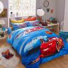 Blue Color Disney Cars Bedding Set Duvet Cover Set Bedroom