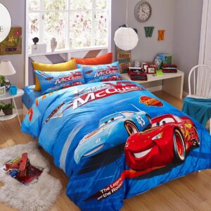Blue Color Disney Cars Bedding Set Duvet Cover Set Bedroom