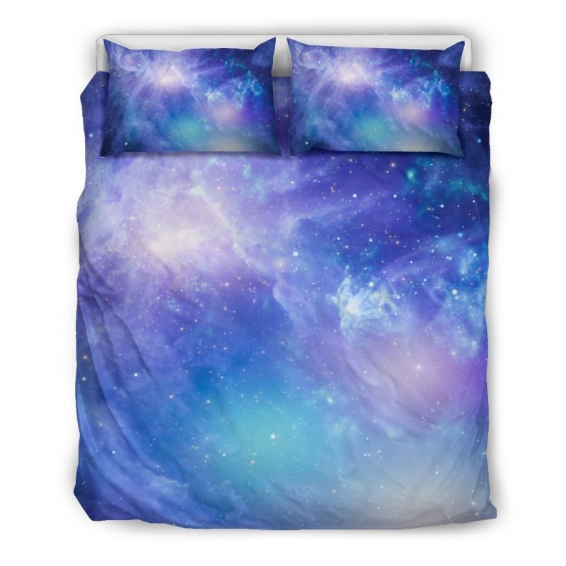 Blue Light Nebula Galaxy Space Print Duvet Cover and Pillowcase Set Bedding Set Blue Light Nebula Galaxy Space Print Duvet Cover and Pillowcase Set Bedding Set