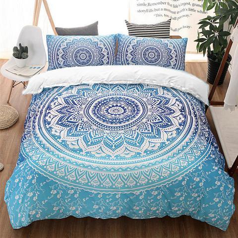 Blue Mandala Duvet Cover and Pillowcase Set Bedding Set Blue Mandala Duvet Cover and Pillowcase Set Bedding Set