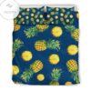 Blue Pineapple Pattern Print Duvet Cover Bedding Set