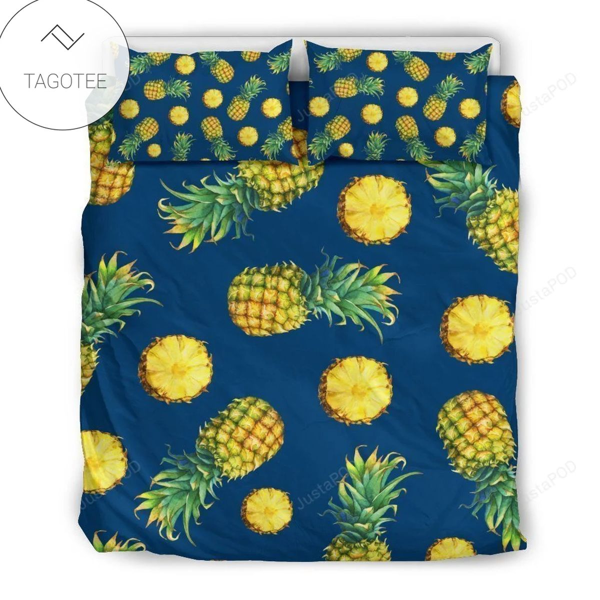 Blue Pineapple Pattern Print Duvet Cover Bedding Set Blue Pineapple Pattern Print Duvet Cover Bedding Set