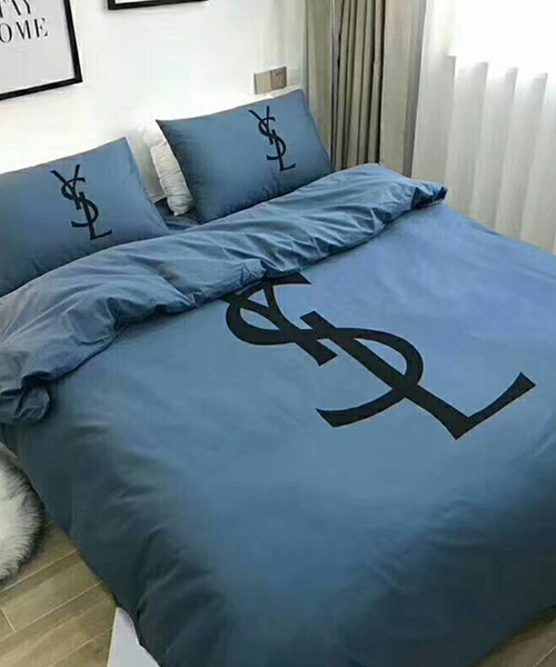 Blue Yves Saint Laurent Bedding Set Blue Yves Saint Laurent Bedding Set